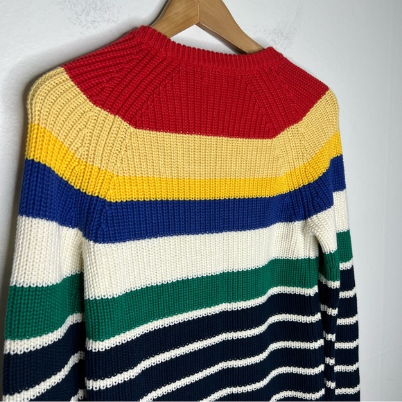 NWT Polo Ralph Lauren Stripe Chunky Knit Cotton Sweater Textured 3D Knit Sz S - Picture 5 of 11